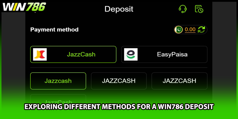 Exploring different methods for a WIN786 deposit